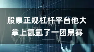 股票正规杠杆平台他大掌上氤氲了一团黑雾